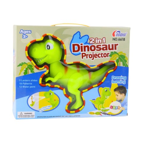 Projektor Dinozaur T-Rex Do Rysowania Malowania 18 Obrazków Pisaki 2w1