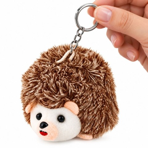 Pluszowy Jeż Maskotka Brelok Kółko Brązowy 9cm