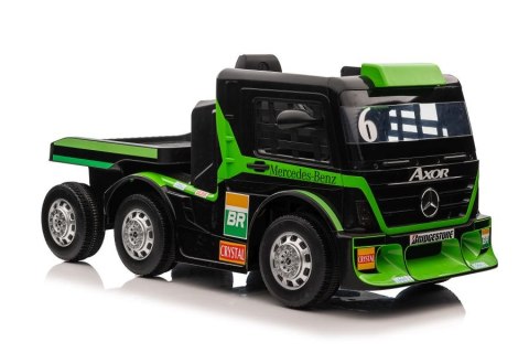 Auto Na Akumulator Ciężarówka Mercedes + Naczepa XMX622B Zielony LCD