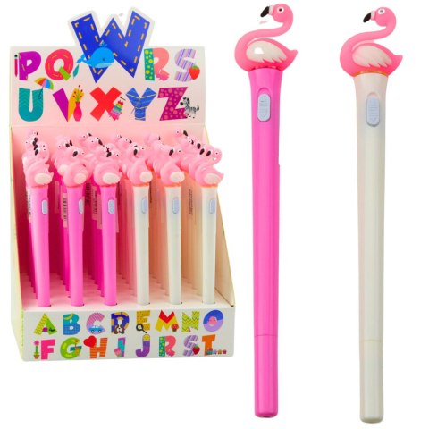 Długopis Świecący Różowy Flaming Niebieski Tusz 0.7mm Mix