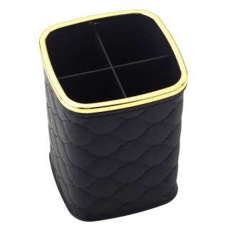 Organizer Pojemnik Na Pędzle Cztery Przegrody Czarny 12 x 9,5cm