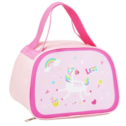 Torba Termiczna Izolacyjna Śniadaniowa Lunch Bag Różowa Jednorożec 23cm