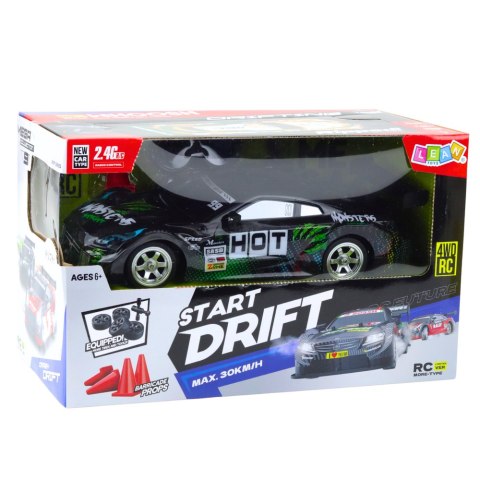 Samochód Wyścigowy Auto Do Driftu RC Czarno Zielone 30km/h 1:16