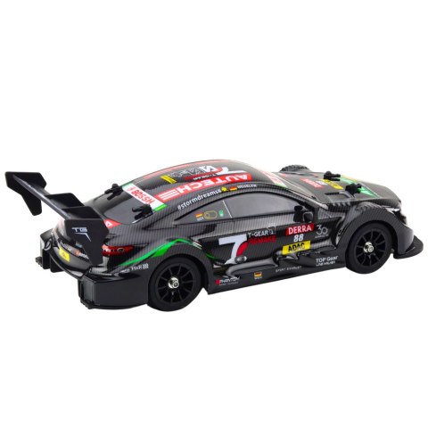 Samochód Wyścigowy Auto Do Driftu RC Czarny Karbon 30km/h 1:16