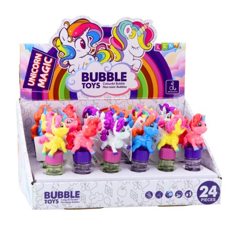 Bańki Mydlane Jednorożec Ruchoma Figurka Kolorowy 14cm Mix