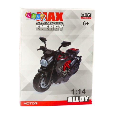 Motocykl Do Składania Skręcania Metal 1:14 DIY Czarno-Pomarańczowy