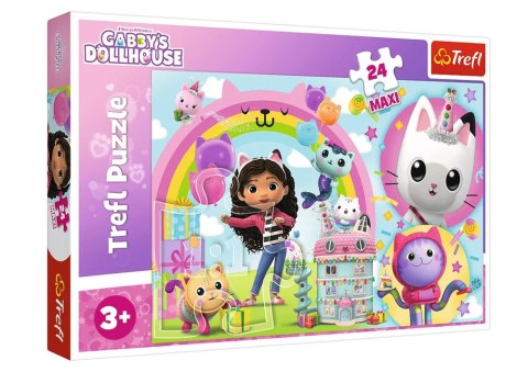 Puzzle - 24 Maxi - Wesoła Gabi - Koci Domek Gabi - Trefl 14353