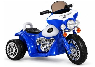 Motor na Akumulator Trójkołowy JT568 Policja Dla Dzieci LED Niebieski