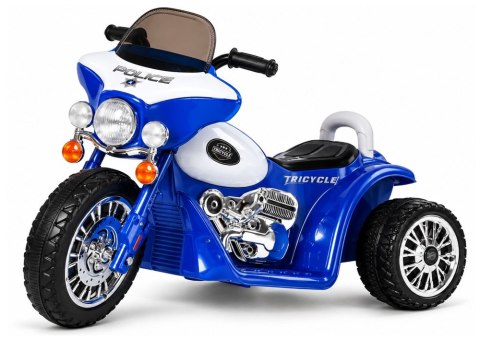 Motor na Akumulator Trójkołowy JT568 Policja Dla Dzieci LED Niebieski