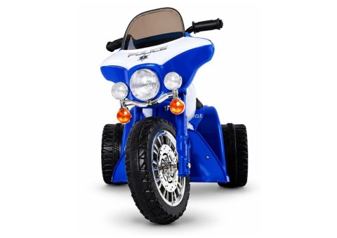 Motor na Akumulator Trójkołowy JT568 Policja Dla Dzieci LED Niebieski