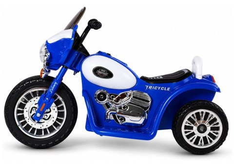 Motor na Akumulator Trójkołowy JT568 Policja Dla Dzieci LED Niebieski