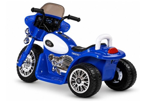 Motor na Akumulator Trójkołowy JT568 Policja Dla Dzieci LED Niebieski