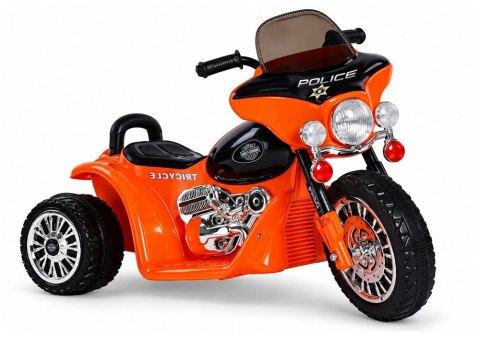 Motor na Akumulator Trójkołowy JT568 Policja Dla Dzieci LED Pomarańczowy