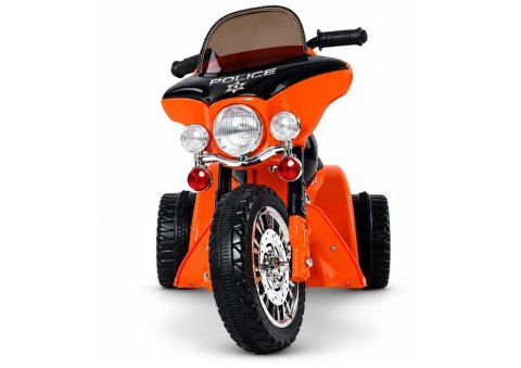 Motor na Akumulator Trójkołowy JT568 Policja Dla Dzieci LED Pomarańczowy