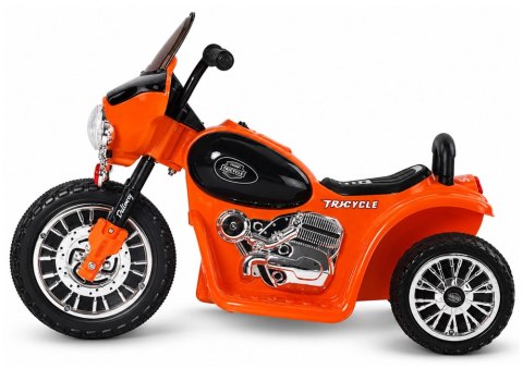 Motor na Akumulator Trójkołowy JT568 Policja Dla Dzieci LED Pomarańczowy