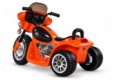 Motor na Akumulator Trójkołowy JT568 Policja Dla Dzieci LED Pomarańczowy
