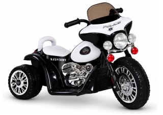 Motor na Akumulator Trójkołowy JT568 Policja Dla Dzieci Światło LED Czarny