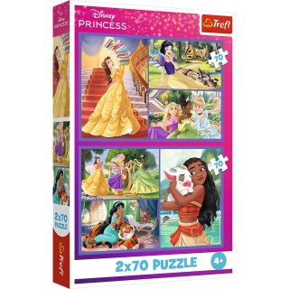 Puzzle - 2x70 - Bajkowe dni - Disney Princess - Trefl 34440