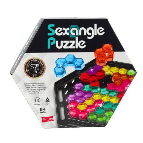 Łamigłówka Logiczna Sexangle Puzzle Tetris 16 Klocków 112 Zadań