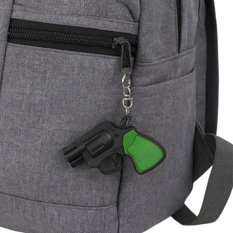 Mini Pistolet Rewolwer Brelok Gadżet Światło LED Laser 6,5 cm