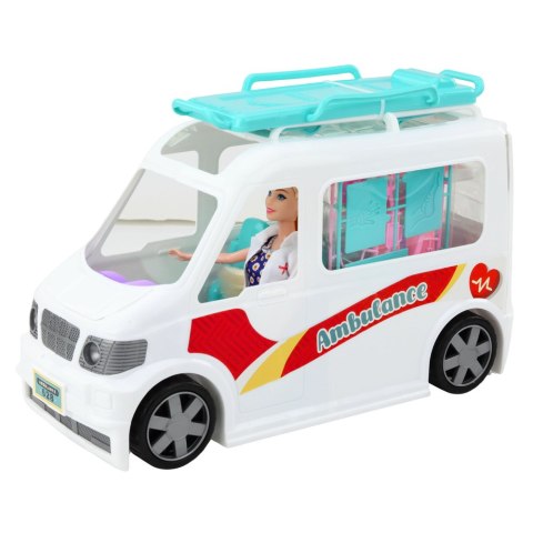 Mobilny Szpital Karetka Ambulans Z Noszami 2W1 Lalka Doktor Akcesoria