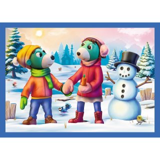 Puzzle - 4w1 (12, 15, 20, 24) - U Treflików pada śnieg - Rodzina Trefilków - Trefl 34657