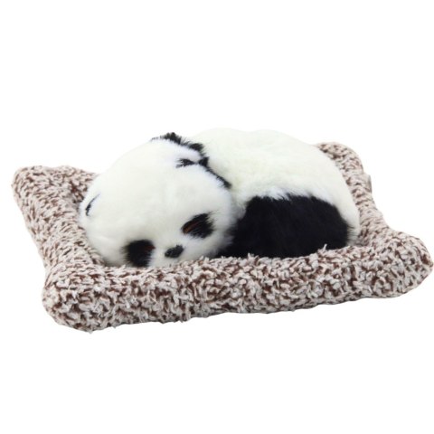 Śpiąca Panda Na Poduszce Figurka z Futerkiem Przeźroczysta Torba