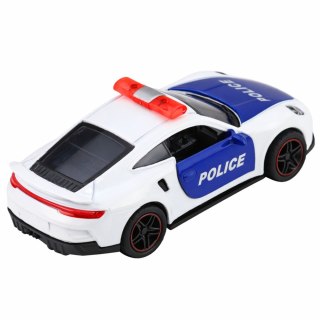 Autko Sportowe Policyjne Samochód Z Napędem Metalowy Pull-Back Biały 1:43