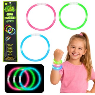 Bransoletki Opaski Fluorescencyjne Świecące W Ciemności Neon Stick 3 szt.