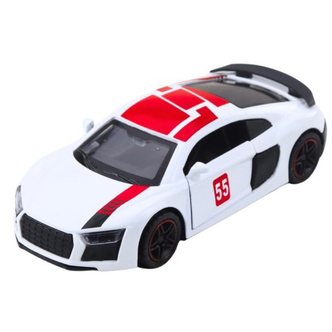 Samochód Sportowy Metalowy Napęd Pull Back Światła Dźwięki Biały 1:43
