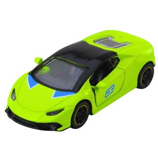 Samochód Sportowy Napęd Pull Back Metalowy Neonowy Zielony 1:43
