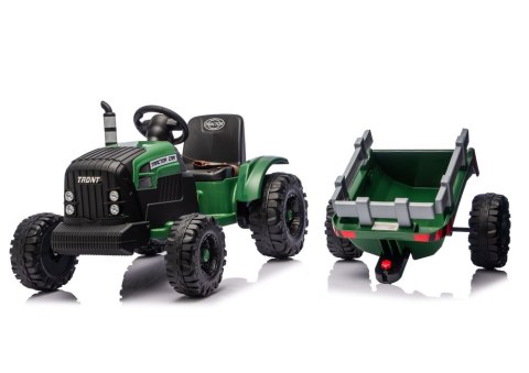 Traktor Na Akumulator CH9959B Z Przyczepą Ciemno Zielony 24V