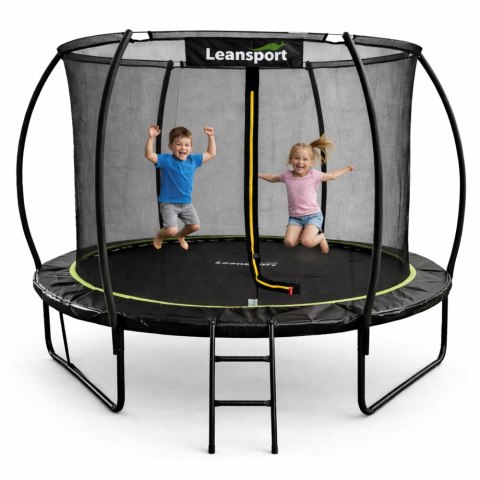 Trampolina Ogrodowa LEAN Z Siatką Wewnętrzną Czarno-Zielona 252CM 8FT