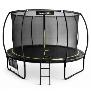 Trampolina Ogrodowa LEAN Z Siatką Wewnętrzną Czarno-Zielona 366CM 12FT