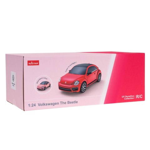Auto Volkswagen Beetle UV Sensitive Zdalnie Sterowane RC Różowe Rastar 1:24