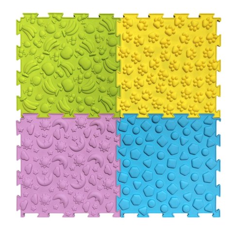 Ścieżka Sensoryczna Puzzle Kafelki Różne Struktury Kolory 24,5 cm 10 szt.