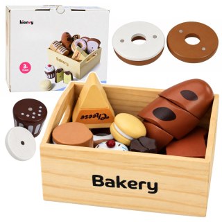 Drewniana Mini Piekarnia Zestaw Pieczywa Na Magnesy W Skrzynce 10 el.