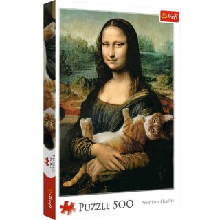 Puzzle - 500 - Mona Lisa i kot Mruczek - Trefl 37294