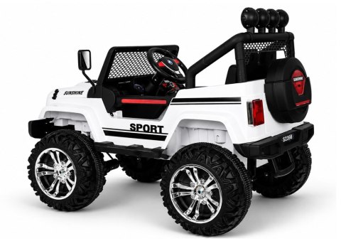 Auto na Akumulator S2388 Pilot Światła LED Radio Jeep Biały 4x45W