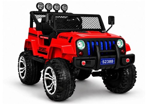 Auto na Akumulator S2388 Pilot Światła LED Radio Jeep Czerwony 4x45W