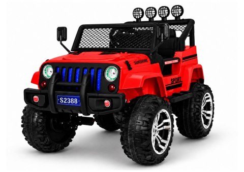 Auto na Akumulator S2388 Pilot Światła LED Radio Jeep Czerwony 4x45W