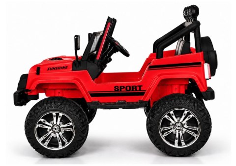 Auto na Akumulator S2388 Pilot Światła LED Radio Jeep Czerwony 4x45W