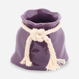 Ceramiczny Wazon Sakiewka w Kolorze Fioletowym