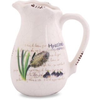 Dekoracyjny Dzbanek Ceramiczny z Motywem Hiacyntów 13 cm
