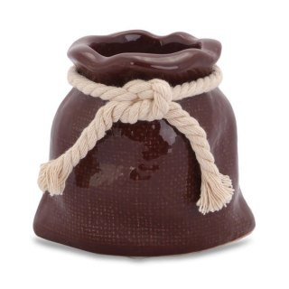 Świecznik ceramiczny Mini-Sakwa w kolorze brązowym