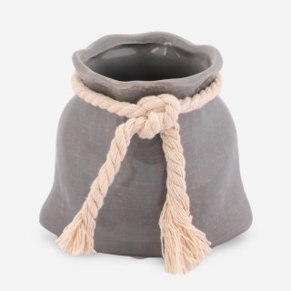 Wazon ceramiczny Sakiewka w kolorze szarym