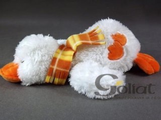 Kaczka leżąca biała z szalikiem mała
