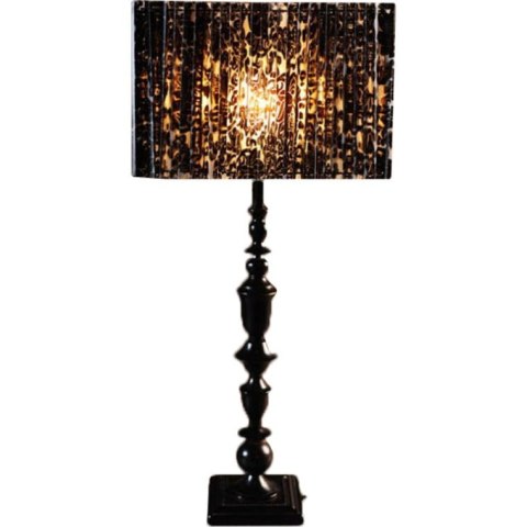 Lampa stojąca -czarna (metal) z czarnym prostokątnym abażurem