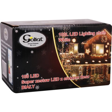 Lampki choinkowe 100 LED FLASH, wewnętrzne, zimny biały