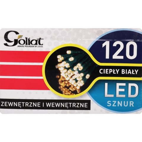 Lampki choinkowe 120 LED wewnętrzne, ciepły biały